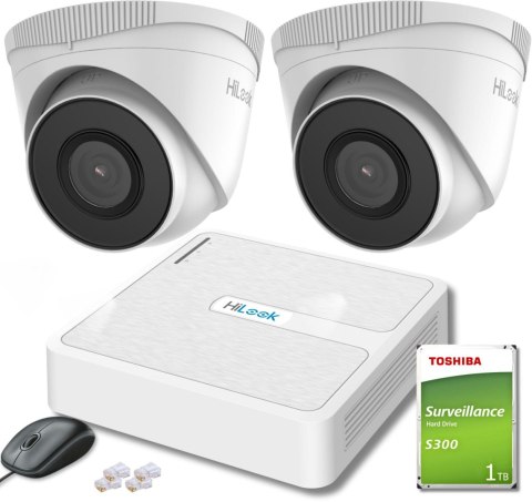 Zestaw monitoringu Hilook by Hikvision 2 kamer IP IPCAM-T2 1TB dysk HILOOK