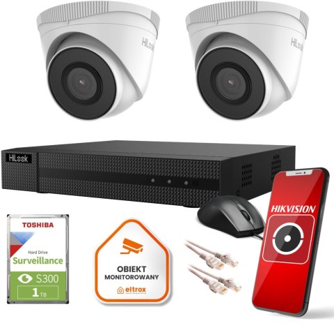 Zestaw monitoringu Hilook 2 kamer IP IPCAM-T5 1TB dysk HILOOK