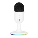 Marvo, gamingowy mikrofon, MIC-06, biała, Podświetlenie RGB, wejście słuchawkowe