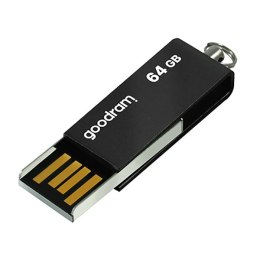 Goodram USB flash disk, USB 2.0, 64GB, UCU2, czarny, UCU2-0640K0R11, USB A, z obrotową osłoną