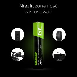 16x Akumulatorki Paluszki AAA R3 950mAh Ni-MH Baterie do ładowania Green Cell