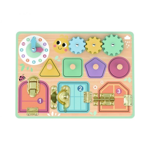 TOOKY TOY Tablica Manipulacyjna Zamki Zębatki Sorter Zegar Tooky Toy TOOKY TOY Tablica Manipulacyjna Zamki Zębatki Sorter Zegar Tooky Toy