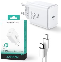 Ładowarka sieciowa Joyroom JR-TCF06 20W PD 3.0 QC 3.0 1x USB-C biała + kabel JOYROOM