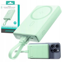 Powerbank Joyroom JR-PBM01 10000mAh 20W 1x USB-C 2x Lightning zielony + kabel JOYROOM