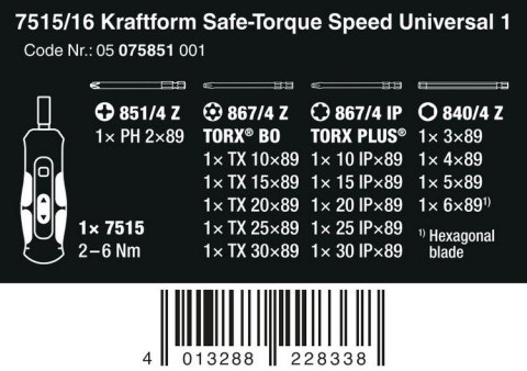 WKRĘTAK DYNAMOMETR. SAFE-TORQUE SPEED UNIWERSA1,7515/16,16CZ WERA WKRĘTAK DYNAMOMETR. SAFE-TORQUE SPEED UNIWERSA1,7515/16,16CZ WERA