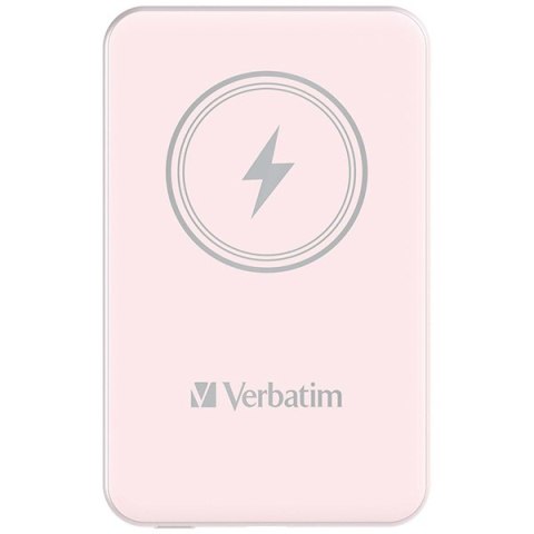 Verbatim, powerbank z ładowaniem bezprzewodowym, 5V, ładowanie telefonu, 32243, 5 000mAh, Mocowanie magnetyczne, różowa