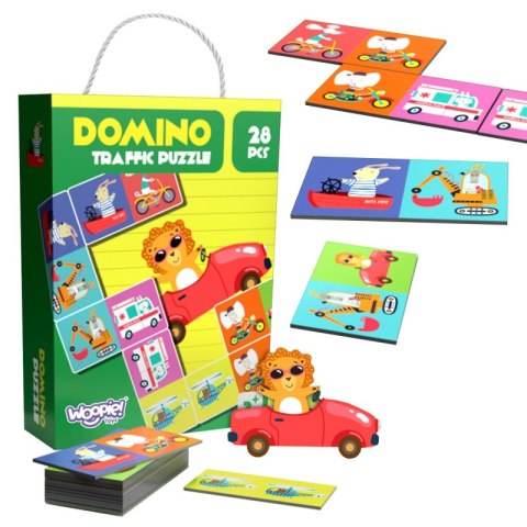 WOOPIE Gra Edukacyjna Transport Zwierzęta Puzzle Domino Montessori Woopie WOOPIE Gra Edukacyjna Transport Zwierzęta Puzzle Domino Montessori Woopie