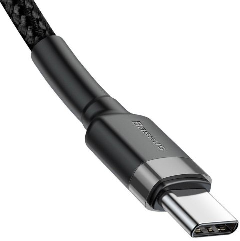 KABEL USB-C -> USB-C Baseus Cafule CATKLF-GG1 100cm 60W 3A PD 2.0 QC 3.0 CZARNO-SZARY W OPLOCIE BASEUS KABEL USB-C -> USB-C Baseus Cafule CATKLF-GG1 100cm 60W 3A PD 2.0 QC 3.0 CZARNO-SZARY W OPLOCIE BASEUS