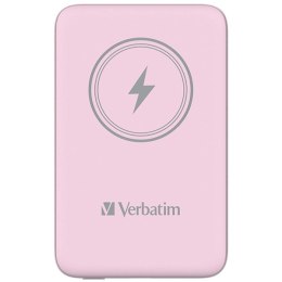 Verbatim, powerbank z ładowaniem bezprzewodowym, 5V, ładowanie telefonu, 32248, 10 000mAh, Mocowanie magnetyczne, różowa