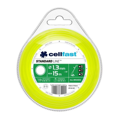 ŻYŁKA DO WYKASZARKI OKRĄGŁA 1.3MM 15M CELL-FAST ŻYŁKA DO WYKASZARKI OKRĄGŁA 1.3MM 15M CELL-FAST
