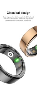 Smart RING czarny, pomiar ciśnienia, tętno, monitorowanie snu, 9", Powerton