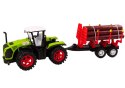 Traktor Farmerski Z Przyczepą Na Drewno 9 Bali Drzewa Napęd Zielony LEAN Toys