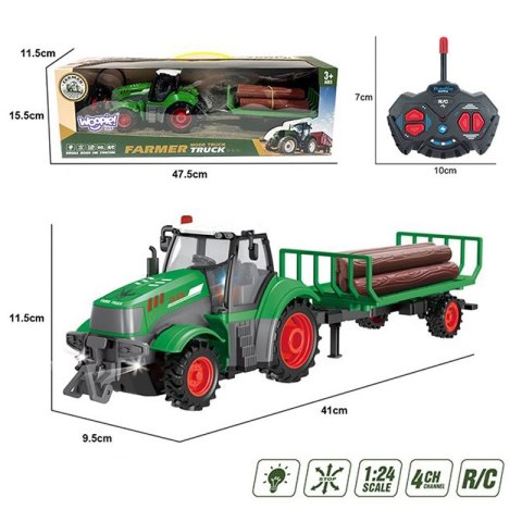 WOOPIE Traktor z Przyczepą na Pilota Sterowany RC - Skala 1:24 Woopie WOOPIE Traktor z Przyczepą na Pilota Sterowany RC - Skala 1:24 Woopie
