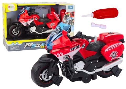 Motocykl Do Skręcania Ratunkowy DIY Światła Dźwięki Czerwony LEAN Toys Motocykl Do Skręcania Ratunkowy DIY Światła Dźwięki Czerwony LEAN Toys