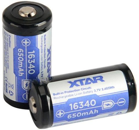 Akumulatorek 16340 / R-CR123 3,7V Xtar 650mAh (1 szt.) z zabezpieczeniem XTAR