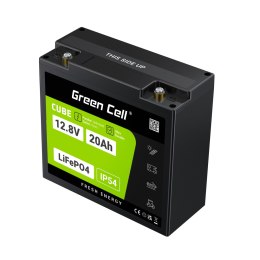 Green Cell CUBE akumulator LiFePO4 20Ah 12.8V 256Wh Litowo-Żelazowo-Fosforanowy do Traktorka, Kosiarki, Pojazdów elektrycznych