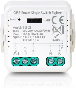 GISE Smart Single Switch Zigbee | Pojedynczy moduł przekaźnikowy Zigbee | GSS-ZB GISE