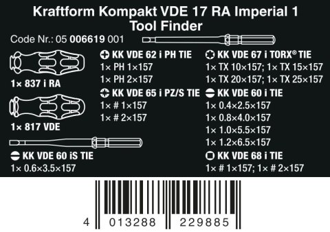 ZESTAW KRAFTFORM KOMPAKT VDE 17 RA FUNKCJA GRZECHOTKI 17CZ. WERA ZESTAW KRAFTFORM KOMPAKT VDE 17 RA FUNKCJA GRZECHOTKI 17CZ. WERA