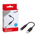 USB/Audio USB C (M) - Jack (3,5mm) F, stereo, czarna, Genius ACC-C100