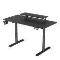 Biurko, elektycznie regulowany, 120X60 cm, 72-117 cm, HIGHLANDER BLACK, czarny, ULTRADESK