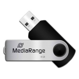 MediaRange USB flash disk, USB USB 2.0, 8GB, czarny, MR908, USB-A