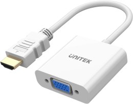 Unitek Adapter HDMI na VGA, FullHD 60Hz, biały UNITEK