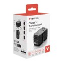 Uniwersalny adapter podróżny CNT-02 GaN III Verbatim, 3x USB-C PD QC 4+, 1x USB-C kabel, 1x USB-A QC, czarny, 85W