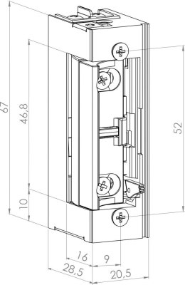 Elektrozaczep niskoprądowy symetryczny SCOT ES-S1224N SCOT