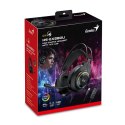 Genius GX GAMING HS-GX580U, słuchawki z mikrofonem, regulacja głośności, czarna, słuchawki, 50 mm przetworniki typ USB