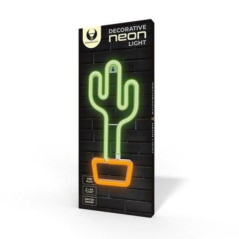 Neon LED Light CACTUS orange green Bat + USB FLNE02 Forever Light