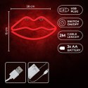 Neon LED Light LIPS red Bat + USB FLNE08 Forever Light