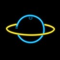 Neon LED Light SATURN yellow blue Bat + USB FLNE11 Forever Light