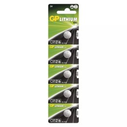 Bateria litowa, CR1216, CR1216, 3V, GP, blistr, 5-pack