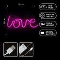 Neon LED Light LOVE pink Bat + USB FLNE05 Forever Light