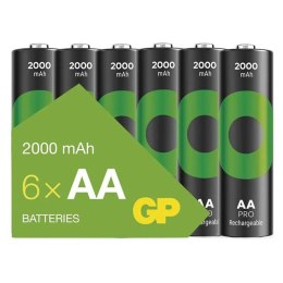 Akumulatorki, AA (HR6), 1.2V, 2000 mAh, GP, kartonik, 6-pack, ReCyko Pro