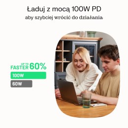 Kabel USB-C 0,3m 100W Greencell PowerStream Szybkie Ładowanie PD Panther Black