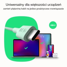 Kabel USB-C 1,2m 100W Greencell PowerStream Szybkie Ładowanie PD Snow White