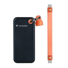 SSD Verbatim 96.1 x 45.1 x 10 mm, zewnętrzny USB C 3.2 Gen 2, 2000GB, 2TB, Pocket SSD Black/Orange, 32197, M.2, zawiera kabel US