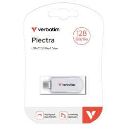 Verbatim USB flash disk, USB C, 128GB, Plectra, biały, 30229, USB C