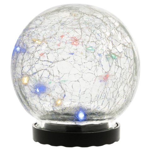 Oświetlenie solarne kula szklana 10 LED, wielokolorowe, 11cm Nexos