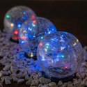 Oświetlenie solarne kula szklana 10 LED, wielokolorowe, 11cm Nexos