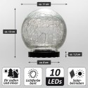 Oświetlenie solarne kula szklana 10 LED, wielokolorowe, 11cm Nexos