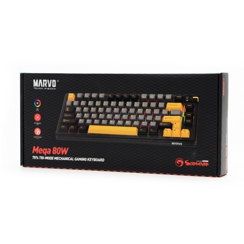 Marvo MEQA 80W, klawiatura US, Tri-mode, mechaniczna, RGB Marvo MEQA 80W, klawiatura US, Tri-mode, mechaniczna, RGB