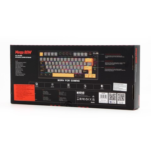 Marvo MEQA 80W, klawiatura US, Tri-mode, mechaniczna, RGB Marvo MEQA 80W, klawiatura US, Tri-mode, mechaniczna, RGB