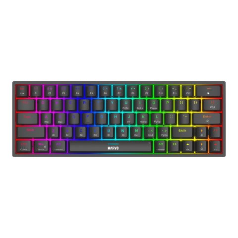 Marvo SHOGO 63, klawiatura US, do gry, przewodowa (USB), czarna, mechaniczna, podświetlenie Marvo SHOGO 63, klawiatura US, do gry, przewodowa (USB), czarna, mechaniczna, podświetlenie