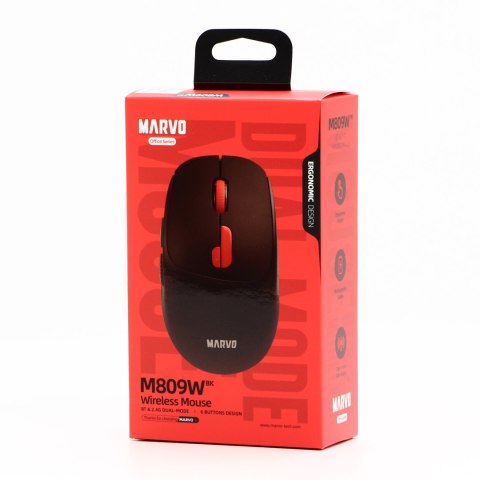 Mysz bezprzewodowa, Marvo M809W Black, czarna, optyczna, 1600DPI Mysz bezprzewodowa, Marvo M809W Black, czarna, optyczna, 1600DPI