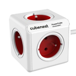 Cubenest - PowerCube, 1.5m, Extended, czerwona, POWERCUBE, 5 gniazd