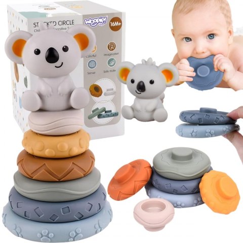 WOOPIE BABY Zestaw Edukacyjna Piramidka Koala 2w1 Gryzak Woopie Baby WOOPIE BABY Zestaw Edukacyjna Piramidka Koala 2w1 Gryzak Woopie Baby