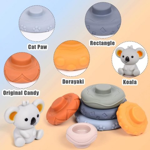 WOOPIE BABY Zestaw Edukacyjna Piramidka Koala 2w1 Gryzak Woopie Baby WOOPIE BABY Zestaw Edukacyjna Piramidka Koala 2w1 Gryzak Woopie Baby