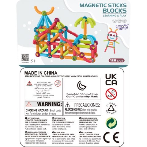WOOPIE Magnetyczne Klocki Konstrukcyjne Edukacyjne 128 el. Woopie WOOPIE Magnetyczne Klocki Konstrukcyjne Edukacyjne 128 el. Woopie